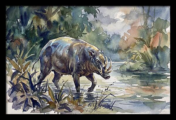 Babirusa In Tranquil Waters
