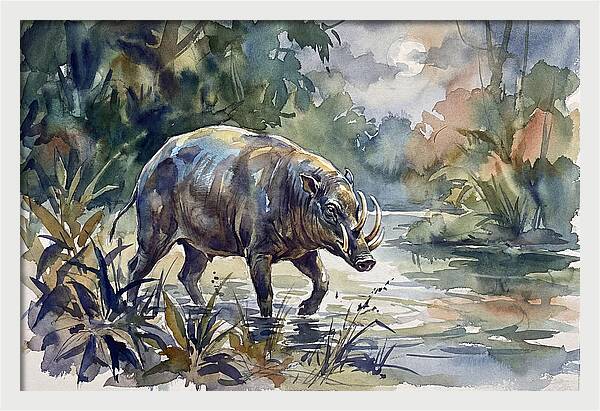 Babirusa In Tranquil Waters