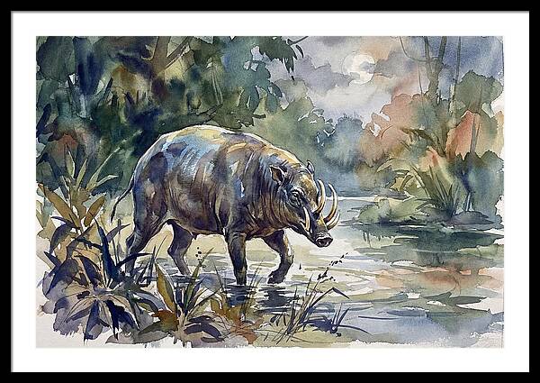 Babirusa In Tranquil Waters