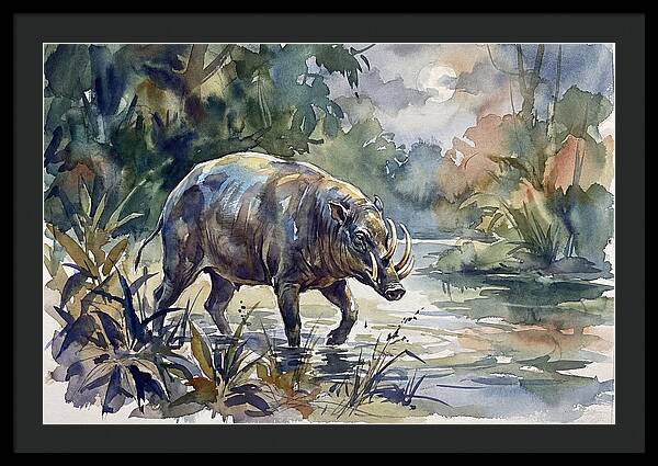 Babirusa In Tranquil Waters