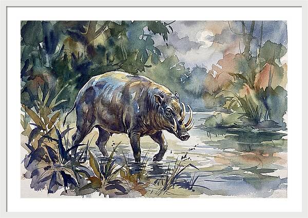 Babirusa In Tranquil Waters