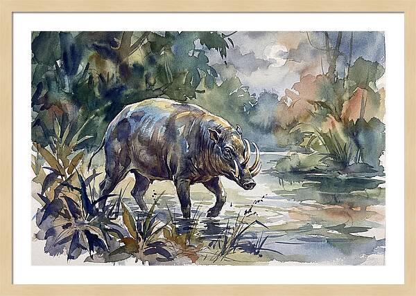 Babirusa In Tranquil Waters