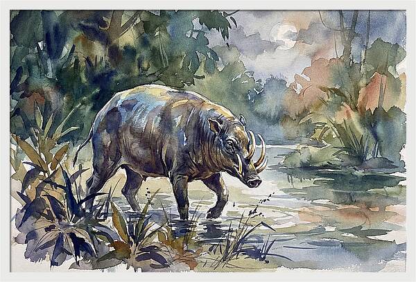 Babirusa In Tranquil Waters