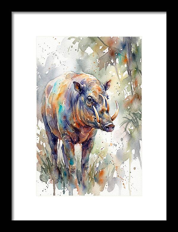 Babirusa In Watercolor
