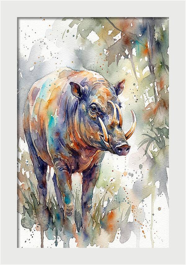 Babirusa In Watercolor