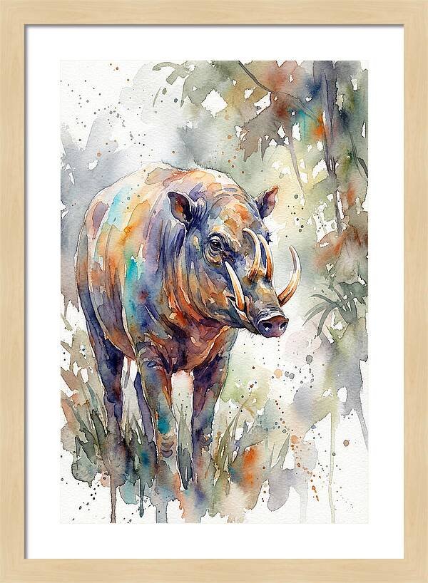 Babirusa In Watercolor