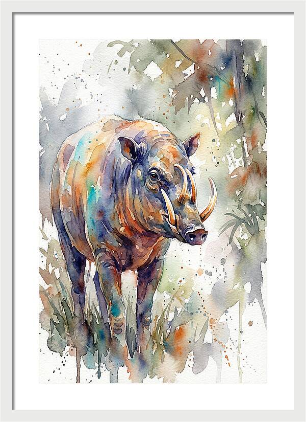 Babirusa In Watercolor