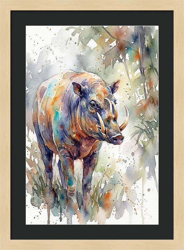 Babirusa In Watercolor
