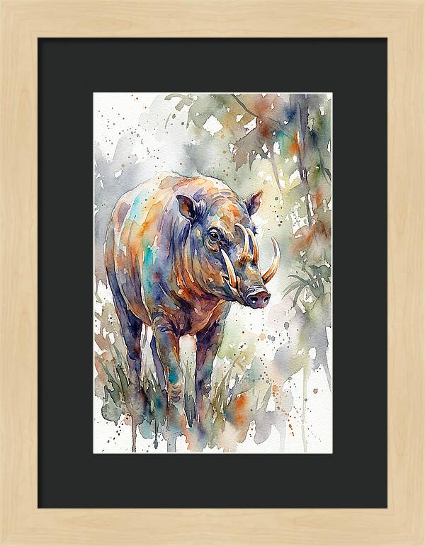 Babirusa In Watercolor