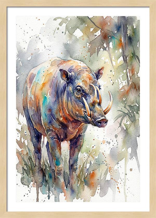 Babirusa In Watercolor