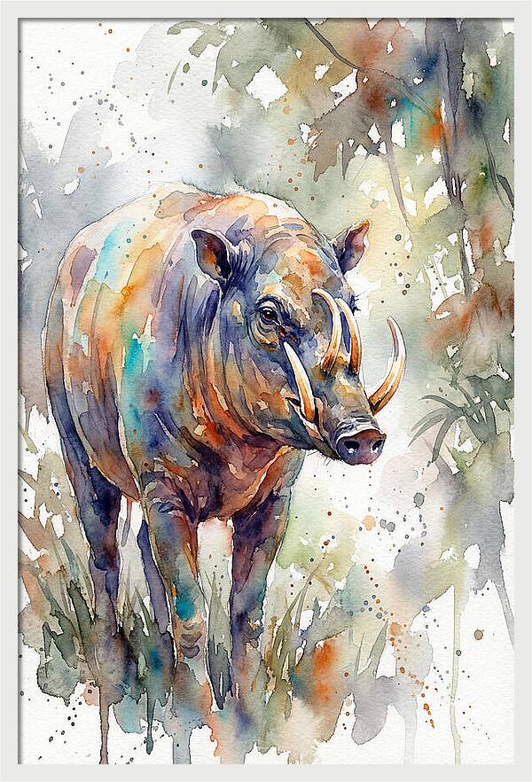 Babirusa In Watercolor