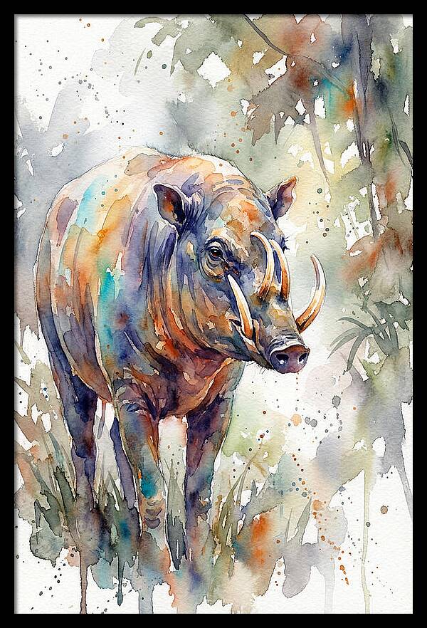 Babirusa In Watercolor