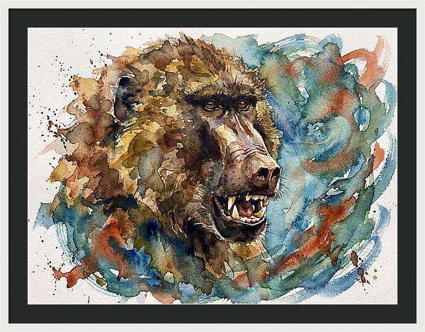 Baboon In Watercolor Splendor