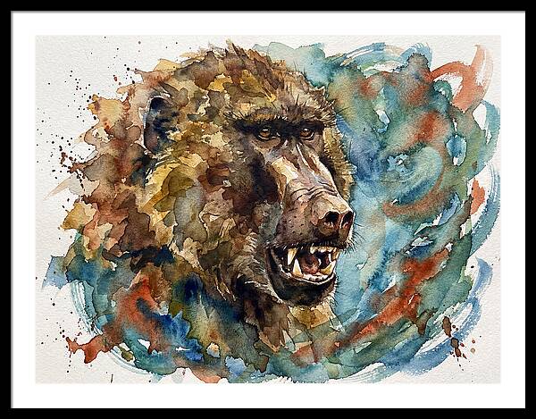 Baboon In Watercolor Splendor
