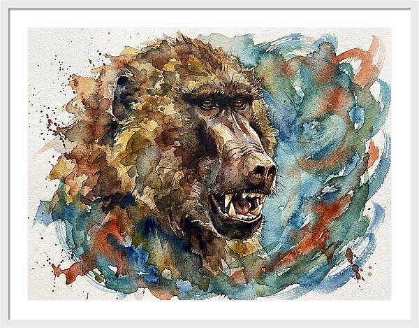 Baboon In Watercolor Splendor