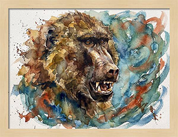 Baboon In Watercolor Splendor