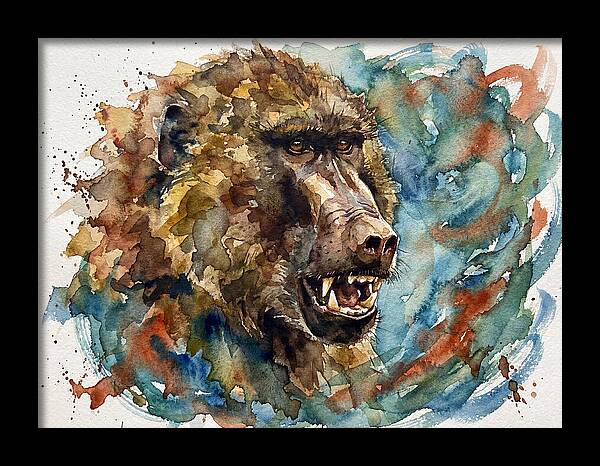 Baboon In Watercolor Splendor