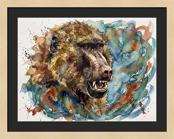 Baboon In Watercolor Splendor