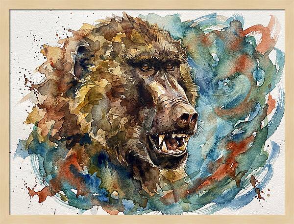 Baboon In Watercolor Splendor
