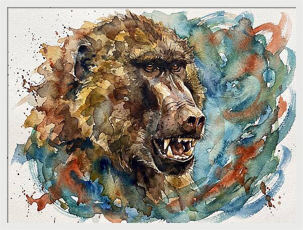 Baboon In Watercolor Splendor