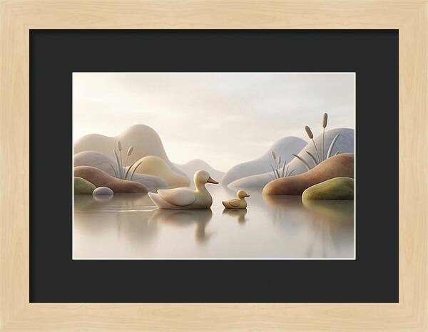 Baby Duckling Following Mother