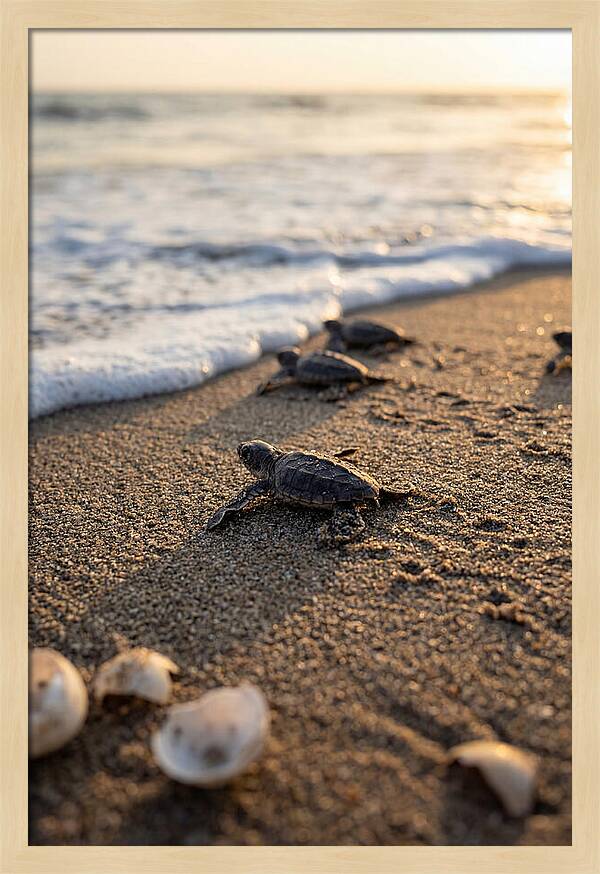 Baby Sea Turtles Journeying To Freedom