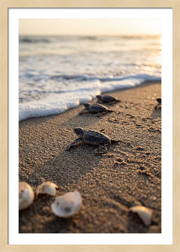 Baby Sea Turtles Journeying To Freedom