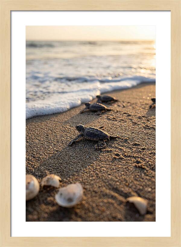 Baby Sea Turtles Journeying To Freedom
