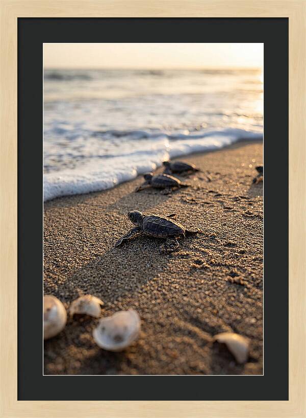 Baby Sea Turtles Journeying To Freedom