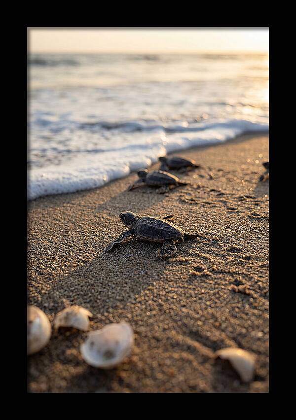 Baby Sea Turtles Journeying To Freedom