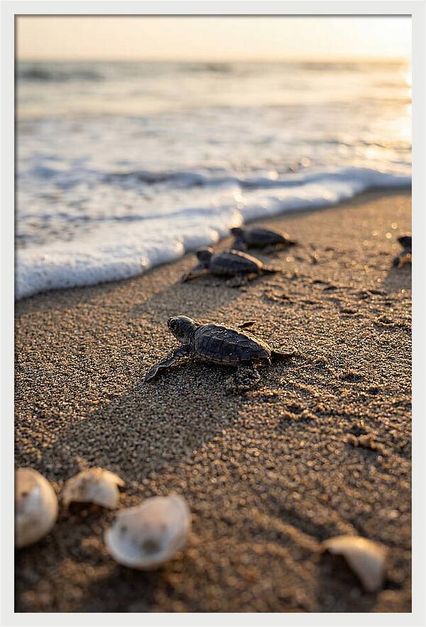 Baby Sea Turtles Journeying To Freedom