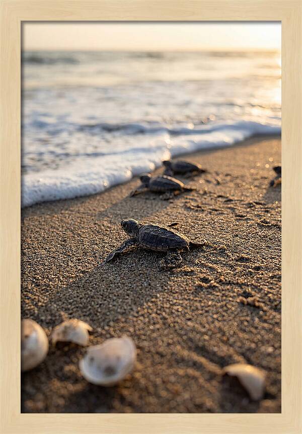 Baby Sea Turtles Journeying To Freedom