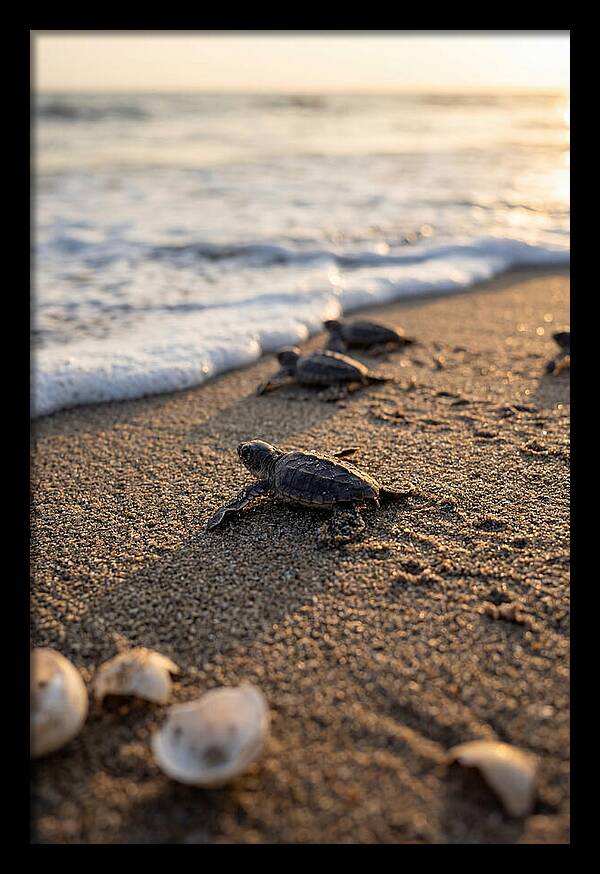 Baby Sea Turtles Journeying To Freedom