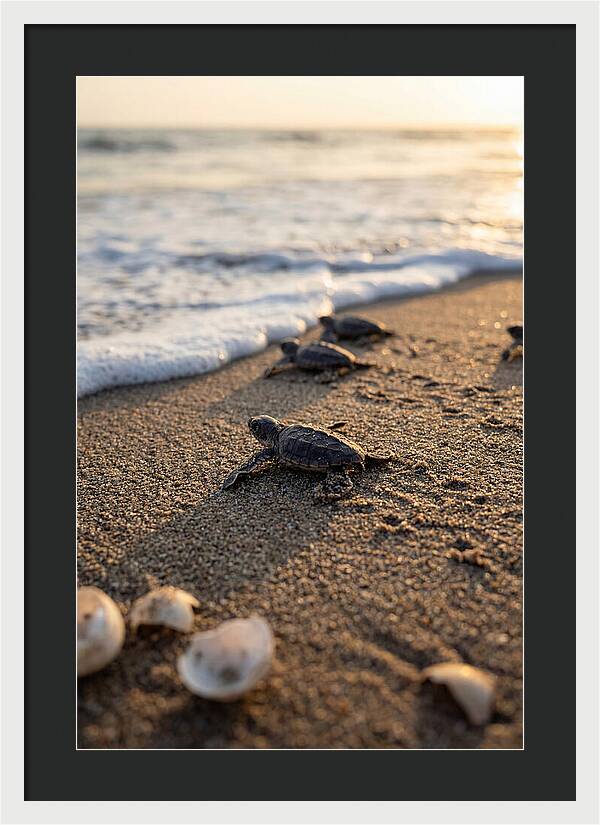 Baby Sea Turtles Journeying To Freedom