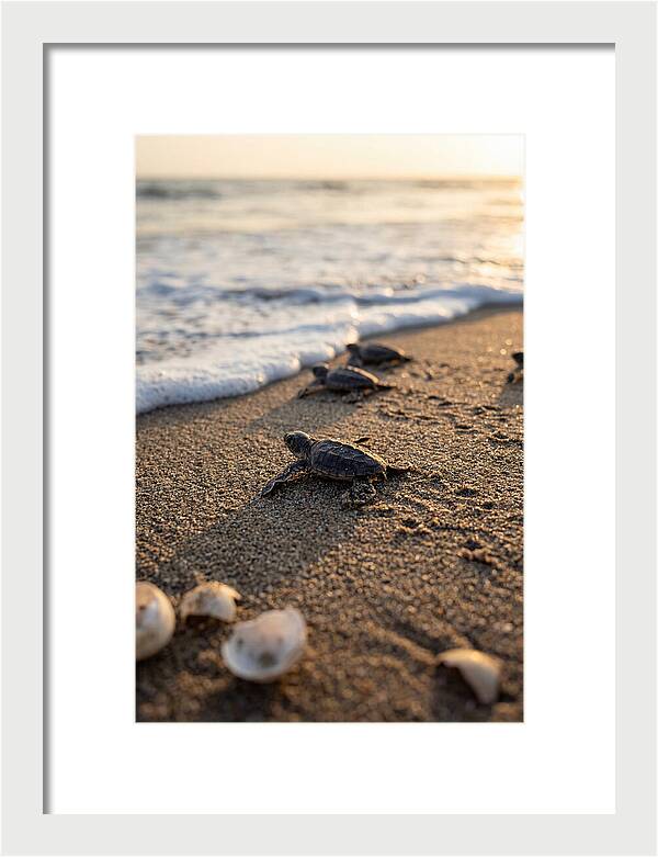 Baby Sea Turtles Journeying To Freedom