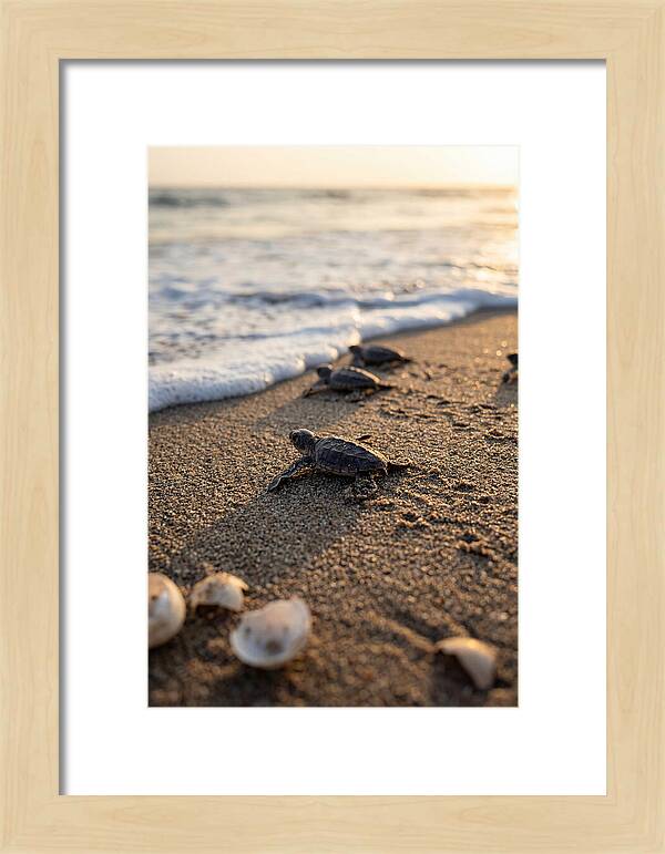 Baby Sea Turtles Journeying To Freedom