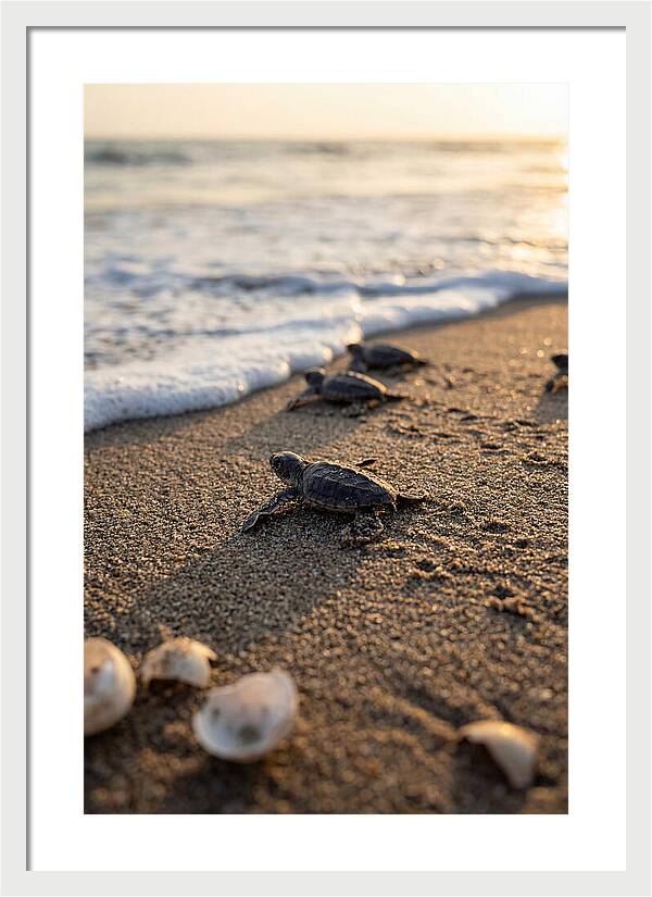 Baby Sea Turtles Journeying To Freedom