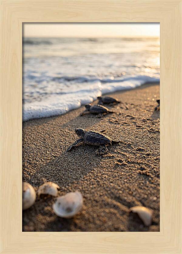 Baby Sea Turtles Journeying To Freedom