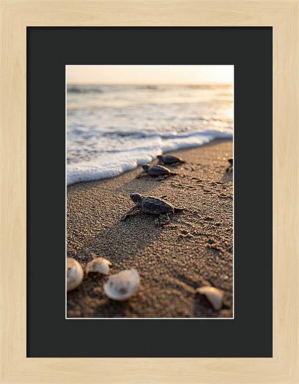 Baby Sea Turtles Journeying To Freedom