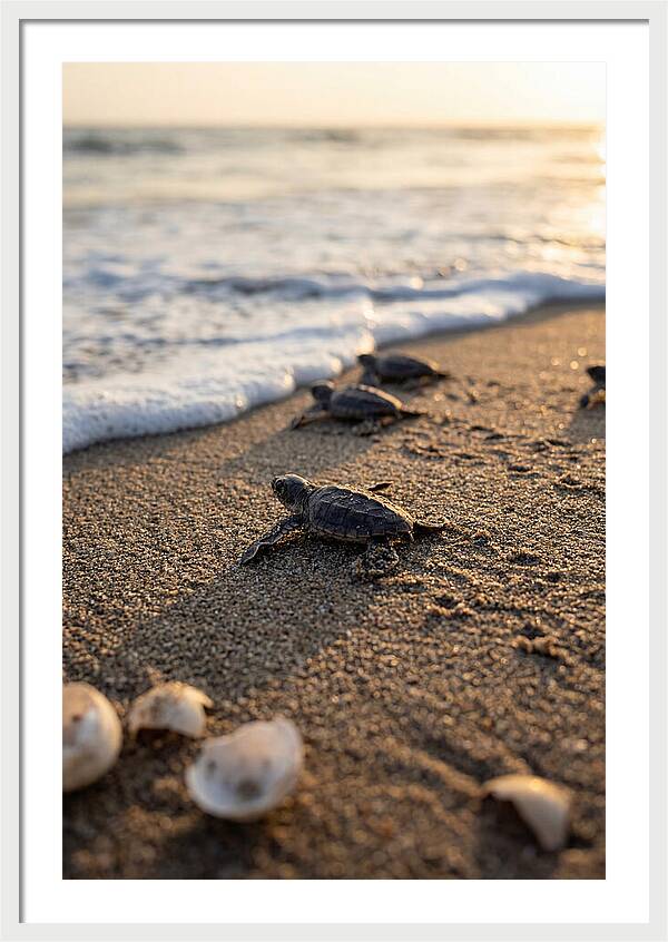 Baby Sea Turtles Journeying To Freedom