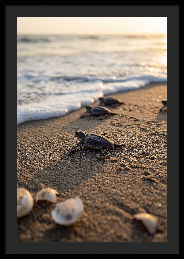 Baby Sea Turtles Journeying To Freedom