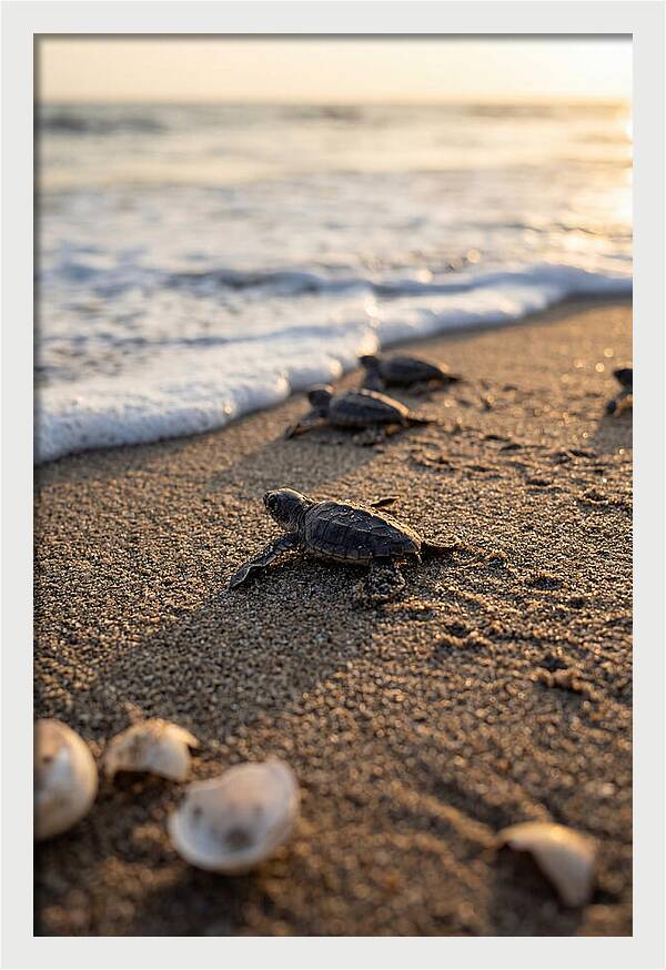 Baby Sea Turtles Journeying To Freedom