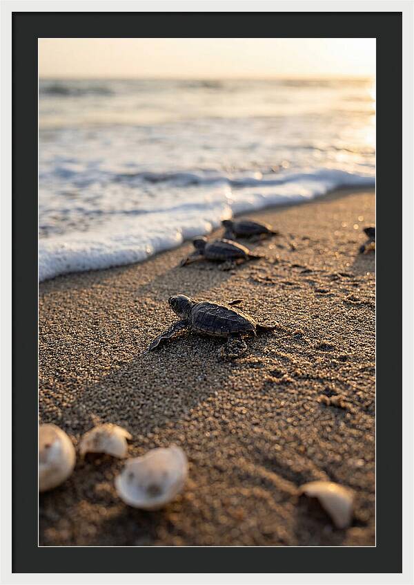 Baby Sea Turtles Journeying To Freedom