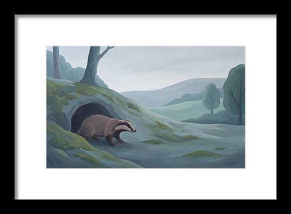 Badger Emerging From Its Burrow