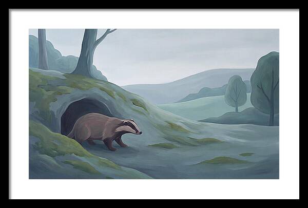 Badger Emerging From Its Burrow