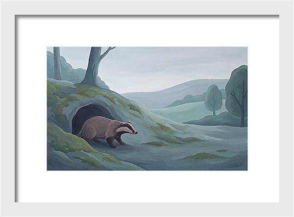 Badger Emerging From Its Burrow