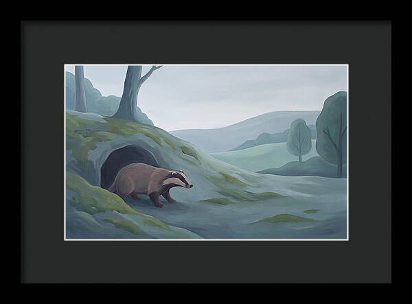 Badger Emerging From Its Burrow