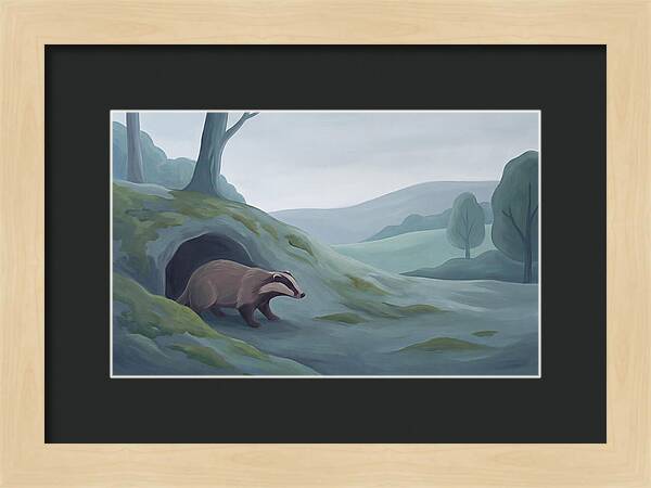 Badger Emerging From Its Burrow