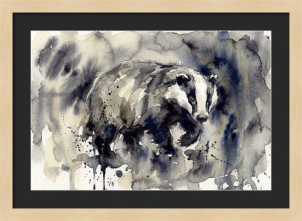 Badger In Watercolor Splendor