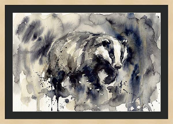 Badger In Watercolor Splendor
